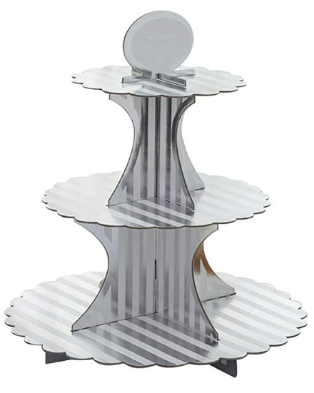 Buy Fruit Pastry Plate Birthday Party 2 Tiers Disposable Cake Stand at wholesale prices