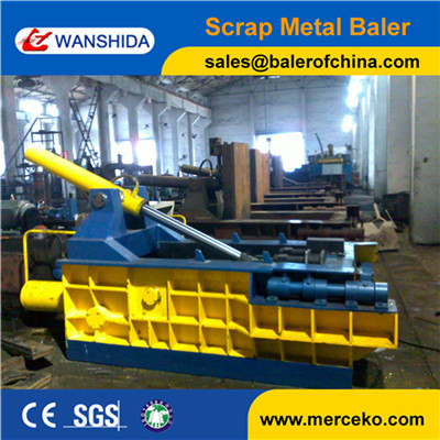 Buy Small power 100ton Scrap Metal Baler with Hand Valve Control used to compacte cans at wholesale prices
