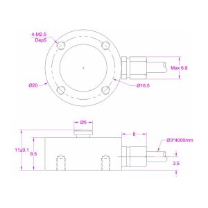 Miniature compression load cell 5kN 2kN 1kN 500N 200N 100N compression force