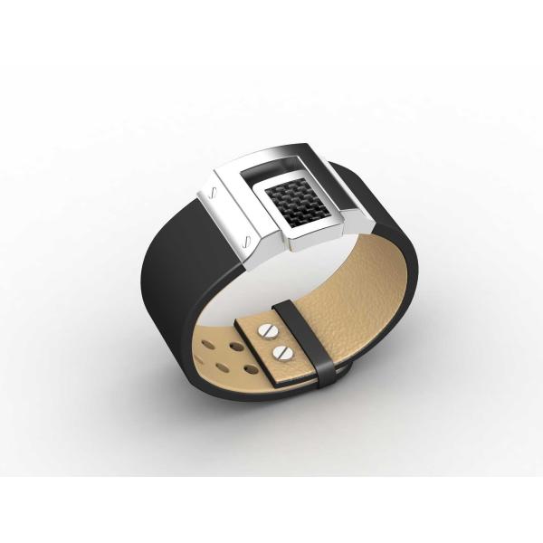 Top Quality Europe Fashion Stainless Steel Genuine Leather Silicone Bangle