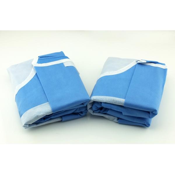 Buy Non Woven Disposable Medical Gowns Long Sleeve Dustproof Water Resistant at wholesale prices