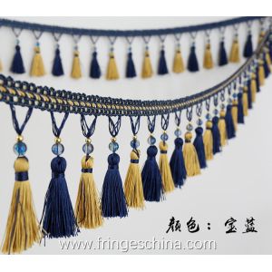Handmade fashionable chain beads lace tassels fringes for curtain/sofa/pillow