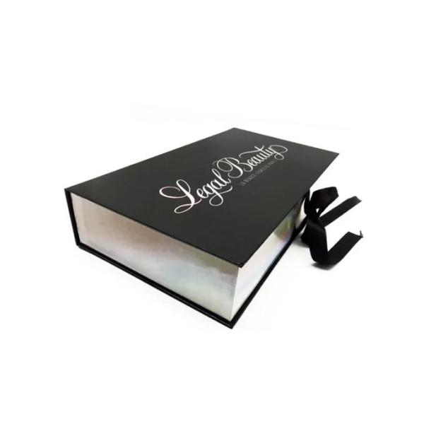 High End Luxury Laser Paper Hair Extension Packaging Gift Boxes with Ribbon Bow