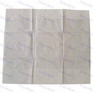 Blue White Disposable Patient Dental Bib With Tie Pocket