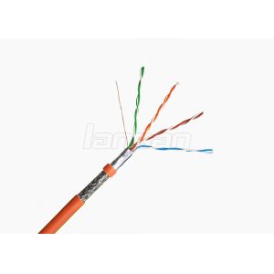 China Twisted 350MHz 24AWG SFTP Cat5E Lan Cable Bare Copper HDPE on sale