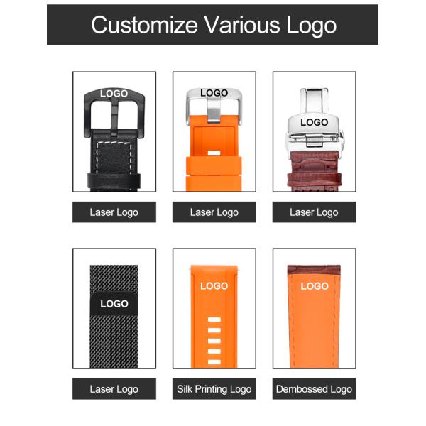 18mm 20mm 22mm Adjustable Luminous Silicone Rubber Watch Strap