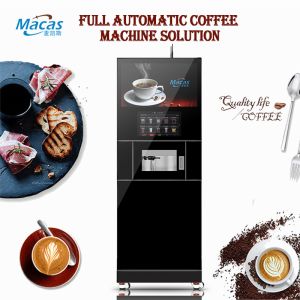 Macas Commercial Coffee Machine with 27inch Touchscreen and Auto Cleaning