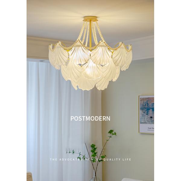 Modern Led Chandelier For Living Room Frosted Glass Luxury Shell Chandelier Lamp(WH-CY-247)