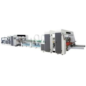 China High Speed Corrugated Paperboard Pasting Carton Box Folding Gluing Stitching Machine on sale