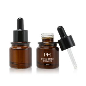Amber 30ml Liquid Foundation Bottles Cylinder Glass Dropper Bottle