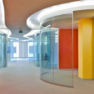 Quality Building Tempered Office Wall Glass Curve Shape SGCC Certificated for sale