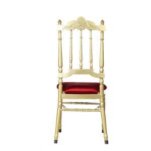 Powder Coating Gold Chiavari Chairs For Weddings Soft Seat Fabric Foam