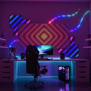 Adjustable Brightness RGBIC LED Lights With Music Sync And Timer WiFi Bluetooth