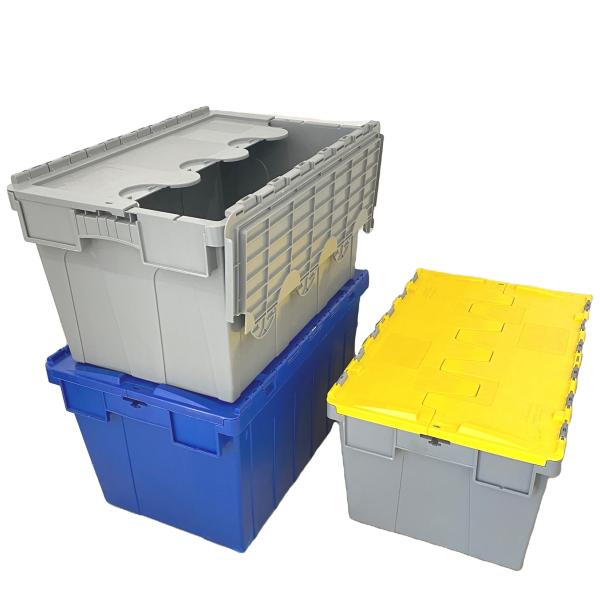 PP Plastic Nestable Crate with Lid Recyclable and Lockable Organization