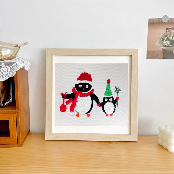 Penguin Decoration Painting Punch Needle DIY Crochet Kit For Beginners Seven Craft