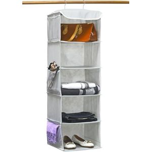 SIMPLE HOUSEWARE 5 SHELVES HANGING CLOSET ORGANIZER, GRAY