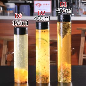 Cylinder 49mm 350ml Screw Cap Disposable Juice Bottles