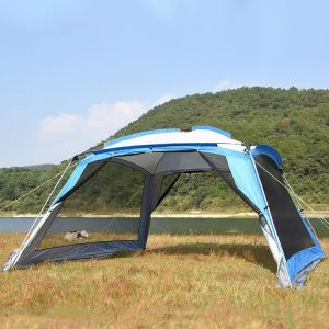 Silver Coating 210D Multiple Room Camping Tents W/P 2000mm 6 Man Waterproof Tent