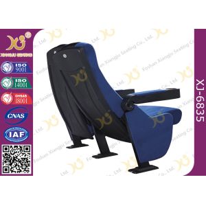 High Back Heavy Spring Fixed Theatre Seating Chairs With Plastic Cup Holder