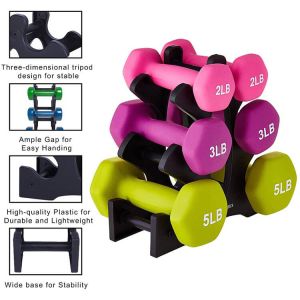 RoHS Approval 1KG 2KG 3KG Fitness Dumbbell Rubber Hex Dumbbell Set