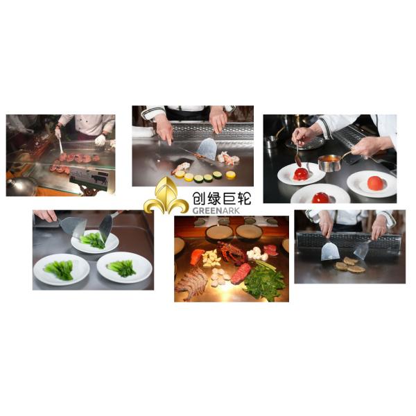 Multiple People Japanese Teppanyaki Grill Pipeline Natural Gas Double Burners
