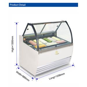 1050W Italian Industrial Refrigeration Equipment 18pcs Marble Base Showcase -16