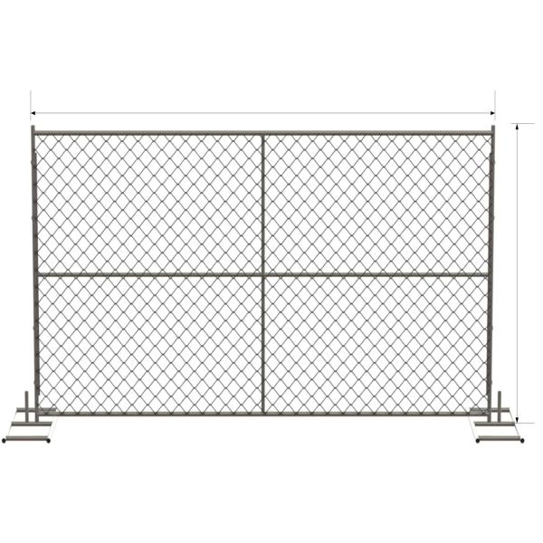 Buy 6 foot x 12 foot chain link mesh temporary fencing panels with a 1 3/8" x 16GA and 2-3/8 inch temp fence at wholesale prices