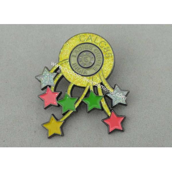 Die Casting custom enamel pins CALC 85 Glitter And Black Nickel Plating