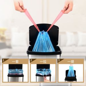 Colorful Disposable PE Garbage Bag Drawstring Closure OK Compost Certified