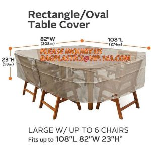 RECTANGLE, PVAL TABLE COVER, LARGE W/UP TO 6 CHAIRS FITS UP TO 108"L 85"W 23"H,