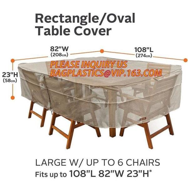 RECTANGLE, PVAL TABLE COVER, LARGE W/UP TO 6 CHAIRS FITS UP TO 108"L 85"W 23"H,