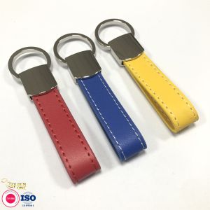 High Quality Custom Color Leather Key ring Blank Custom Logo Laser Luxury Pu
