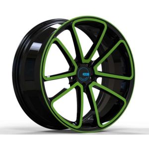 Passenger Car One Piece Forged Wheels Black Green 18x8 22 Inch