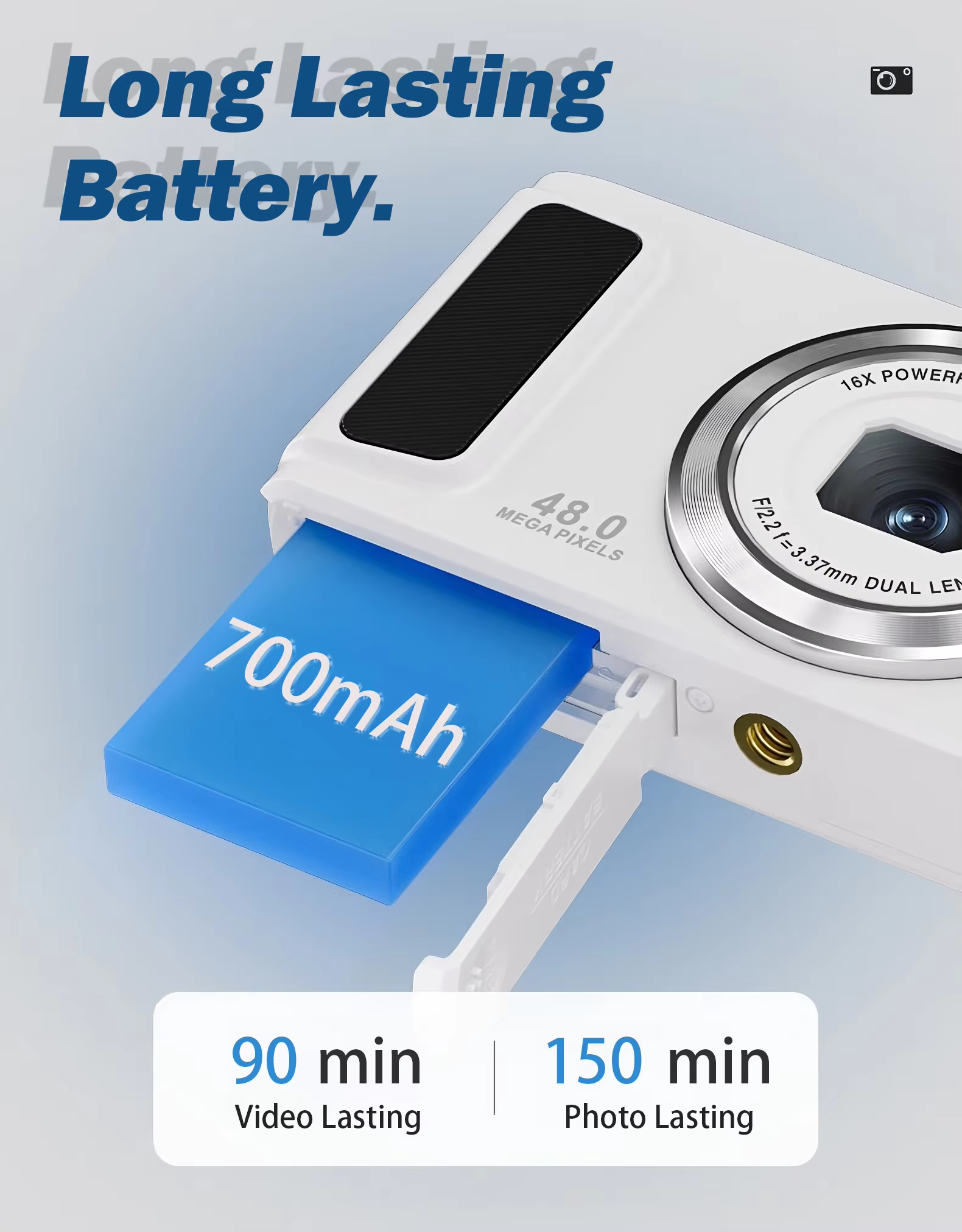 Retro Compact 4K Kids Digital Camera Video Recording Long Lasting Battery