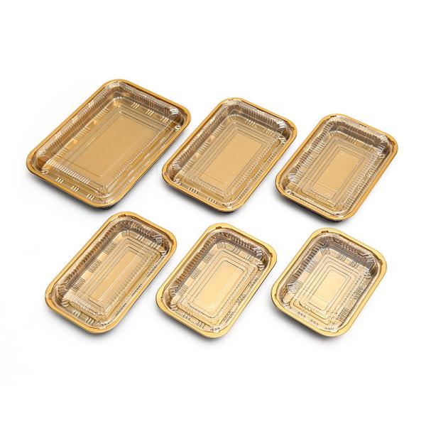 Buy Disposable Japanese sushi box Golden plastic packing box with lid high-end sushi box bento made by manufacturers at wholesale prices