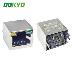 Quality DGKYD52T1188AB1A1DY1 8P8C RJ45 Connector 180° Vertical Interface Without Light Strip Shielding Connector Empty Package for sale