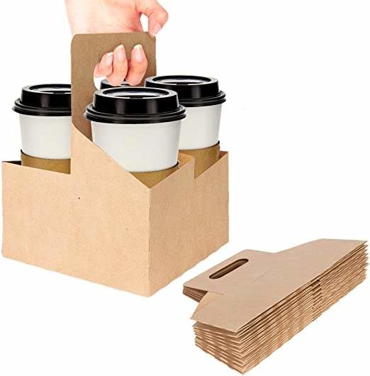 Pulp cup holder coffee paper cup tray 4 cup paper cardboard tray holder carrier