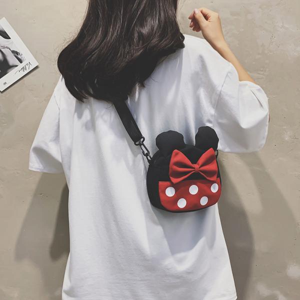 Children kids cartoon canvas bag shoulder crossbody kindergarten fashion carry Donald Duck Mickey bag