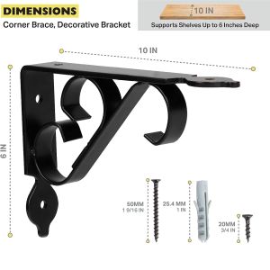 Outdoor and Indoor Metal Wall Mount Hanging Plant Bracket for Decorative