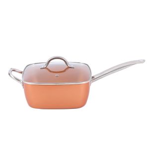 Oven safe Orange Aluminum Cookware Set With Silicone Grip
