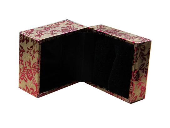 Brown Leather Ring Paper Keepsake Gift Boxes For Promotional With Black Frame