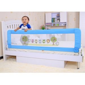 China Blue Adjustable Folding Baby Bed Rails , Cartoon Safety Bed Rail on sale
