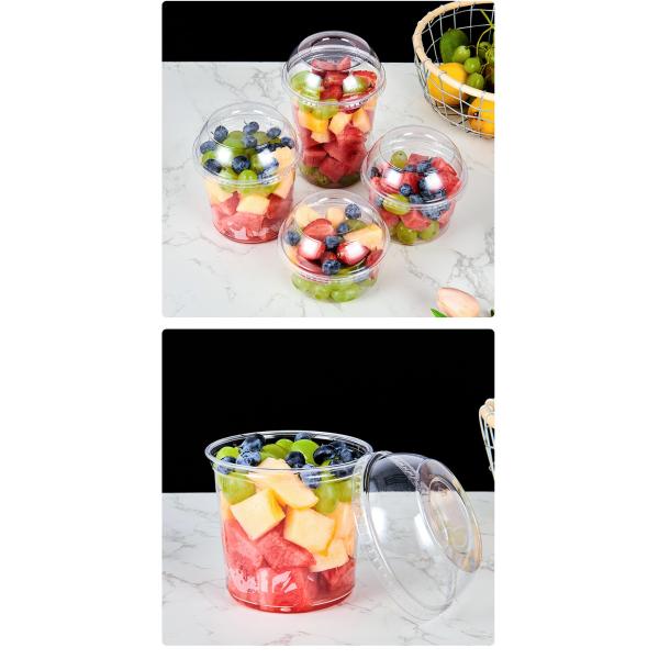 Customized PLA Salad Cup Compostable Transparent Clear Cold Frozen Food Packaging PLA Cups With Lid