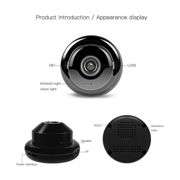 Hidden Video Surveillance 720P 180 Degree Panoramic IP Camera IR Night Vision