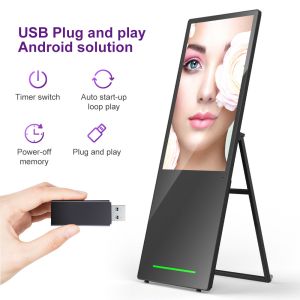 Android Battery Powered Rechargeable Digital Signage A Type Advertising Display