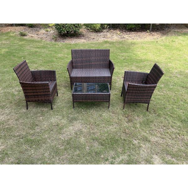 China Factory Wholesale Rattan Sofa Waterproof Design Indoor Outdoor Sofa Table Chair Dining Desk Ottoman Furniture Set