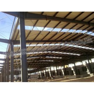 Painted Prefabricated Steel Structures / Prefab Metal Warehouse Building