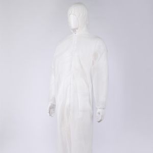 S&J White working protective hooded coverall SMS nonwoven disposable waterproof