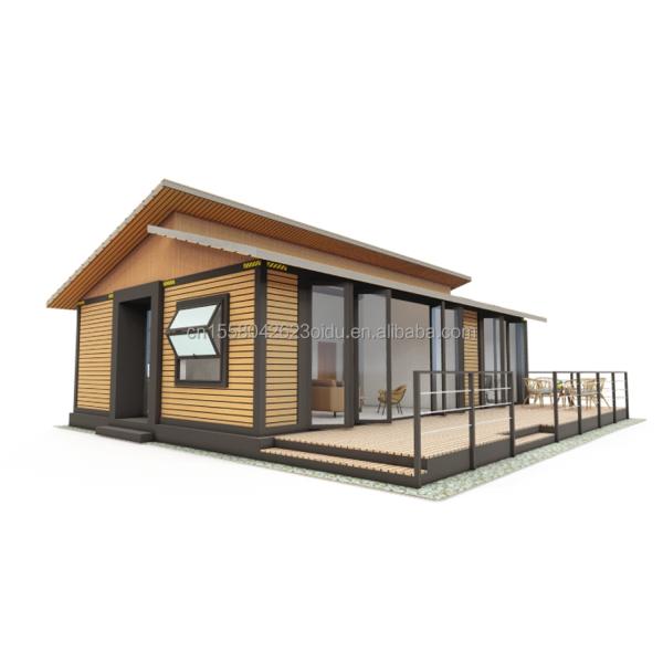 EU Modern 3 Bedroom Flat Pack Container Houses Wooden External Wall and Galvanized Steel Bending 180g for Residential