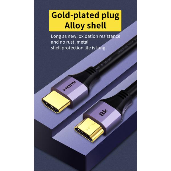 28Awg HDMI Copper Cable Custom Logo For Hdtv Ps4 Hdmi 48Gbps